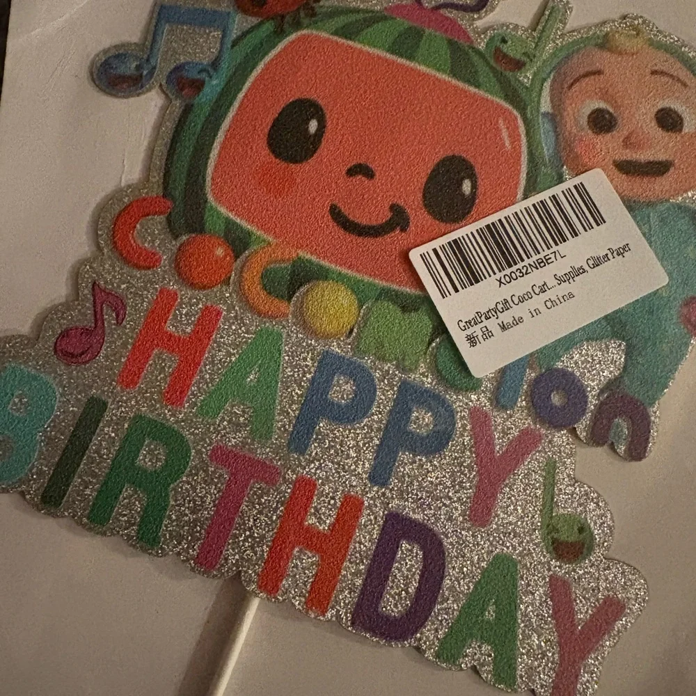 Happy Birthday CoCoMelon Cake Topper - Multicolor